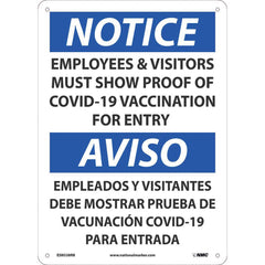 Sign: Rectangle, ″Show Proof of Vaccination″ Plastic, 10″ High