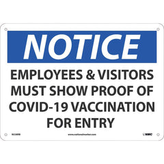 Sign: Rectangle, ″Show Proof of Vaccination″ Plastic, 10″ High