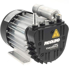 Thomas - Rotary Vane-Type Vacuum Pumps Voltage: 120 VAC Length (Decimal Inch): 8.2300 - Exact Industrial Supply