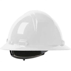 Hard Hat: Class E & G, 4-Point Suspension White, Polyethylene, Slotted