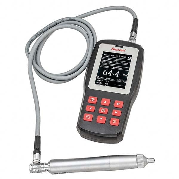 Starrett - Portable Electronic Hardness Testers Scale Type: Rockwell A, B, C; Brinell; Vickers; Leeb Minimum Hardness: 1 HRC - Exact Industrial Supply