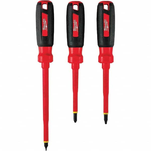 Milwaukee Tool - Screwdriver Sets Screwdriver Types Included: Slotted Number of Pieces: 3 - Exact Industrial Supply