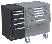 185 Brown 5-Drawer Hang-On Cabinet w/ball bearing Drawer slides - For Use With 273, 275 or 277 - Exact Industrial Supply