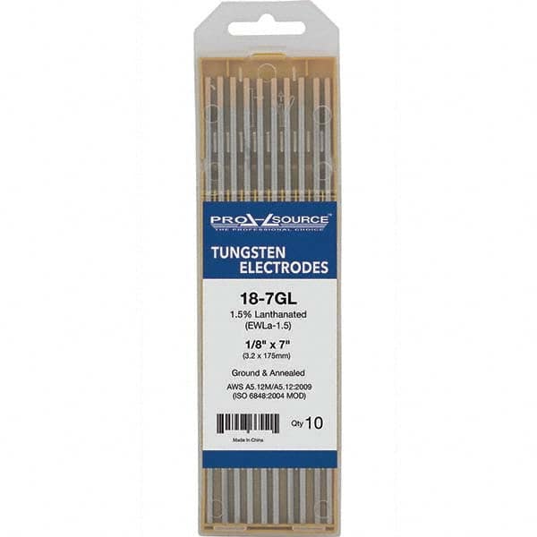 PRO-SOURCE - Tungsten Electrodes Type: 1.5% Lanthanated Diameter (Inch): 1/8 - Exact Industrial Supply