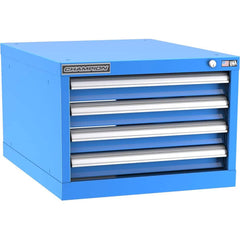 Champion Tool Storage - Modular Storage Cabinets; Type: Under-Desk Narrow Width Drawer Cabinet ; Number of Drawers: 4.000 ; Height (Inch): 15-3/4 ; Width (Inch): 22-3/16 ; Depth (Inch): 28-1/2 ; Color: Bright Blue - Exact Industrial Supply