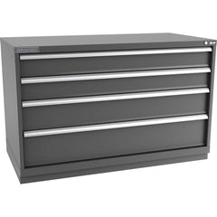 Champion Tool Storage - Modular Storage Cabinets; Type: Bench-Height Double Width Drawer Cabinet ; Number of Drawers: 4.000 ; Height (Inch): 35-7/8 ; Width (Inch): 56-1/2 ; Depth (Inch): 28-1/2 ; Color: Dark Gray - Exact Industrial Supply