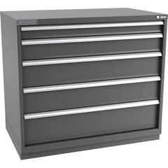 Champion Tool Storage - Modular Storage Cabinets; Type: Counter-Height Extra Width Drawer Cabinet ; Number of Drawers: 5.000 ; Height (Inch): 41-3/4 ; Width (Inch): 47 ; Depth (Inch): 28-1/2 ; Color: Dark Gray - Exact Industrial Supply