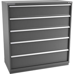 Champion Tool Storage - Modular Storage Cabinets; Type: Eye-Level Double Width Drawer Cabinet ; Number of Drawers: 5.000 ; Height (Inch): 59-1/2 ; Width (Inch): 56-1/2 ; Depth (Inch): 28-1/2 ; Color: Dark Gray - Exact Industrial Supply