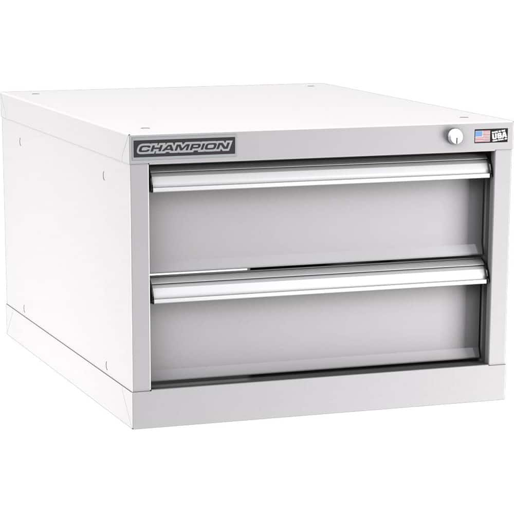 Champion Tool Storage - Modular Storage Cabinets; Type: Under-Desk Narrow Width Drawer Cabinet ; Number of Drawers: 2.000 ; Height (Inch): 15-3/4 ; Width (Inch): 22-3/16 ; Depth (Inch): 28-1/2 ; Color: Light Gray - Exact Industrial Supply