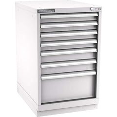 Champion Tool Storage - Modular Storage Cabinets; Type: Bench-Height Narrow Width Drawer Cabinet ; Number of Drawers: 7.000 ; Height (Inch): 35-7/8 ; Width (Inch): 22-3/16 ; Depth (Inch): 28-1/2 ; Color: Light Gray - Exact Industrial Supply