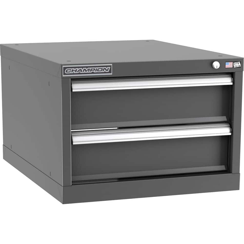 Champion Tool Storage - Modular Storage Cabinets; Type: Under-Desk Narrow Width Drawer Cabinet ; Number of Drawers: 2.000 ; Height (Inch): 15-3/4 ; Width (Inch): 22-3/16 ; Depth (Inch): 28-1/2 ; Color: Dark Gray - Exact Industrial Supply