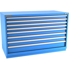 Champion Tool Storage - Modular Storage Cabinets; Type: Bench-Height Double Width Drawer Cabinet ; Number of Drawers: 8.000 ; Height (Inch): 35-7/8 ; Width (Inch): 56-1/2 ; Depth (Inch): 28-1/2 ; Color: Bright Blue - Exact Industrial Supply