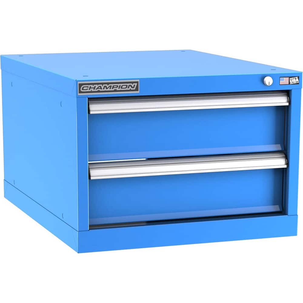 Champion Tool Storage - Modular Storage Cabinets; Type: Under-Desk Narrow Width Drawer Cabinet ; Number of Drawers: 2.000 ; Height (Inch): 15-3/4 ; Width (Inch): 22-3/16 ; Depth (Inch): 28-1/2 ; Color: Bright Blue - Exact Industrial Supply