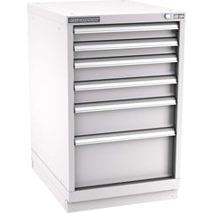 Champion Tool Storage - Modular Storage Cabinets; Type: Bench-Height Narrow Width Drawer Cabinet ; Number of Drawers: 6.000 ; Height (Inch): 35-7/8 ; Width (Inch): 22-3/16 ; Depth (Inch): 28-1/2 ; Color: Light Gray - Exact Industrial Supply