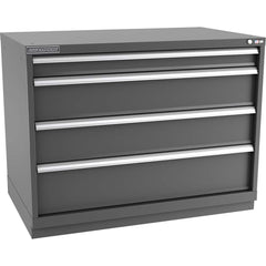 Champion Tool Storage - Modular Storage Cabinets; Type: Bench-Height Extra Width Drawer Cabinet ; Number of Drawers: 4.000 ; Height (Inch): 35-7/8 ; Width (Inch): 47 ; Depth (Inch): 28-1/2 ; Color: Dark Gray - Exact Industrial Supply