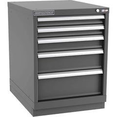 Champion Tool Storage - Modular Storage Cabinets; Type: Desk-Height Narrow Width Drawer Cabinet ; Number of Drawers: 5.000 ; Height (Inch): 29-7/8 ; Width (Inch): 22-3/16 ; Depth (Inch): 28-1/2 ; Color: Dark Gray - Exact Industrial Supply