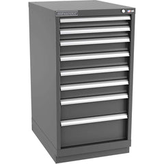 Champion Tool Storage - Modular Storage Cabinets; Type: Counter-Height Narrow Width Drawer Cabinet ; Number of Drawers: 8.000 ; Height (Inch): 41-3/4 ; Width (Inch): 22-3/16 ; Depth (Inch): 28-1/2 ; Color: Dark Gray - Exact Industrial Supply