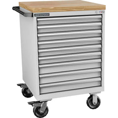 Champion Tool Storage - Mobile Work Centers; Type: Standard Depth Butcher Block Top Cabinet ; Load Capacity (Lb.): 440.000 ; Number of Drawers: 9 ; Width (Inch): 28-1/4 ; Depth (Inch): 28-1/2 ; Height (Inch): 43-1/4 - Exact Industrial Supply