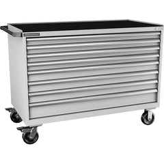 Champion Tool Storage - Mobile Work Centers; Type: Standard Depth Retainer Top Cabinet ; Load Capacity (Lb.): 440.000 ; Number of Drawers: 8 ; Width (Inch): 56-1/2 ; Depth (Inch): 28-1/2 ; Height (Inch): 43-1/4 - Exact Industrial Supply