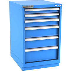 Champion Tool Storage - Modular Storage Cabinets; Type: Bench-Height Narrow Width Drawer Cabinet ; Number of Drawers: 6.000 ; Height (Inch): 35-7/8 ; Width (Inch): 22-3/16 ; Depth (Inch): 28-1/2 ; Color: Bright Blue - Exact Industrial Supply