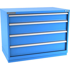 Champion Tool Storage - Modular Storage Cabinets; Type: Bench-Height Extra Width Drawer Cabinet ; Number of Drawers: 4.000 ; Height (Inch): 35-7/8 ; Width (Inch): 47 ; Depth (Inch): 28-1/2 ; Color: Bright Blue - Exact Industrial Supply