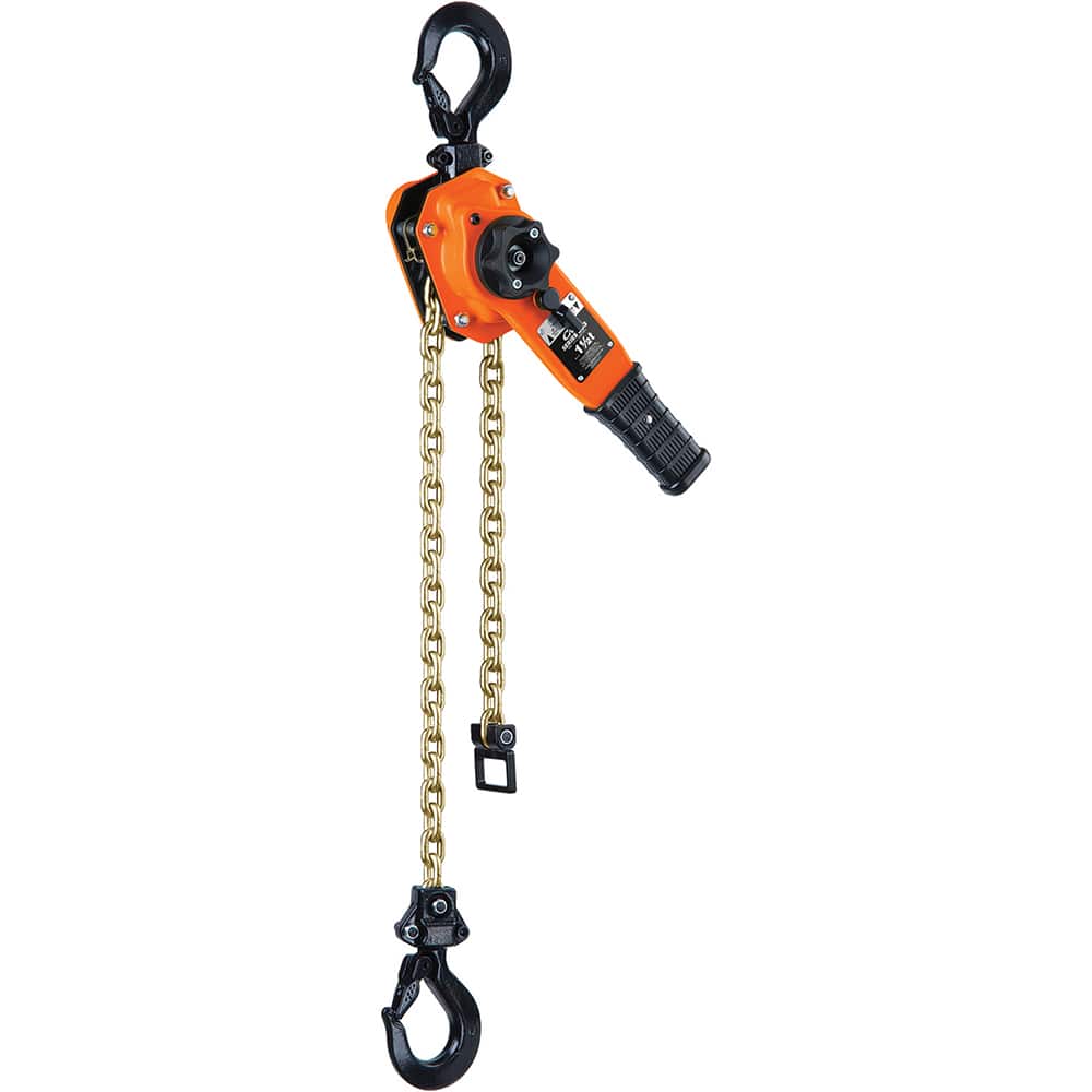 CM - Manual Hoists-Chain, Rope & Strap; Type: Lever ; Lifting Material: Chain ; Capacity (Lb.): 3000 ; Lift Height (Feet): 5 ; Minimum Headroom: 14.1875 ; Lever Force to Operate Hoist: 48.00 - Exact Industrial Supply