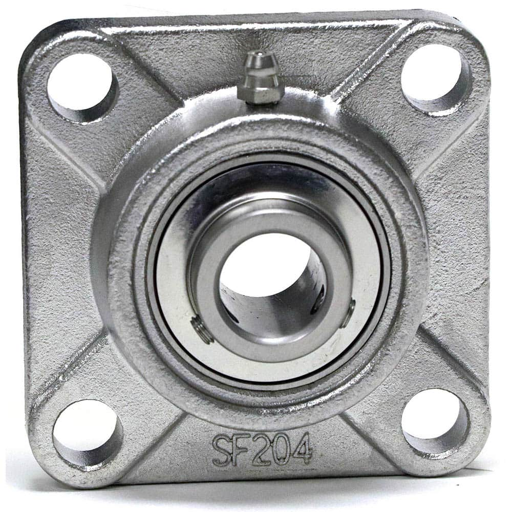 Shuster - SUCSF207, 35mm ID, 4-5/8" OAL x 117" OAH x 1-3/4" Wide, 4-Bolt Flange Bearing - Exact Industrial Supply