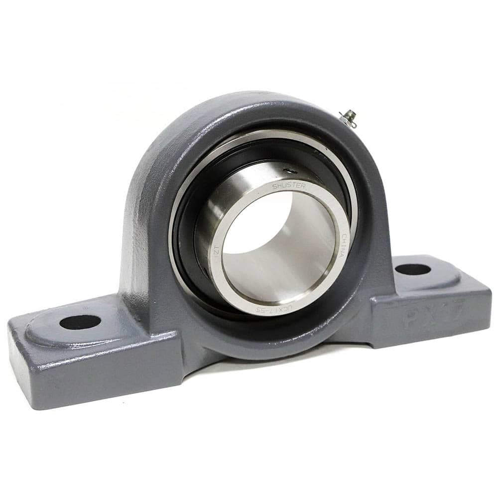 Shuster - UCPX08-24, 1-1/2" ID, 8-3/4" OAL x 113mm OAH, Medium Duty Ball Bearing Pillow Block - Exact Industrial Supply