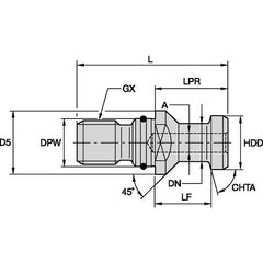 RK50DVBM PULL STUD SK50 DIN69872B O-RING - Exact Industrial Supply