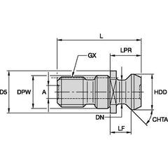 RK40ISBM PULL STUD SK40 ISO7388/2 TYPE B - Exact Industrial Supply