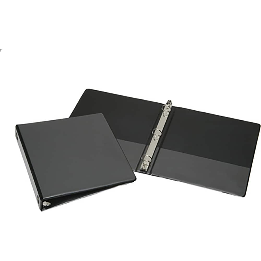 Ability One - Ring Binders; Binder Type: 3 Hole Binder ; Capacity: 1" ; Color: Black ; Material: Vinyl ; Size: 8-1/2 x 11 - Exact Industrial Supply