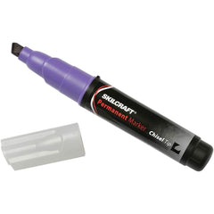 Ability One - Markers & Paintsticks; Type: Permanent Marker ; Color: Purple ; Ink Type: Water Base ; Tip Type: Chisel - Exact Industrial Supply