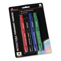 Ability One - Markers & Paintsticks; Type: Permanent Marker ; Color: Red; Black; Blue; Green ; Ink Type: Water Base ; Tip Type: Chisel - Exact Industrial Supply