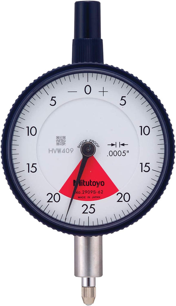 Mitutoyo - Dial Drop Indicators; Maximum Measurement (Decimal Inch): 0.0400 ; Dial Graduation (Decimal Inch): 0.000500 ; Dial Reading: 20-0-20 ; Accuracy (Decimal Inch): 0.0005 ; Dial Color: White ; Minimum Measurement (Decimal Inch): 0.0005 - Exact Industrial Supply