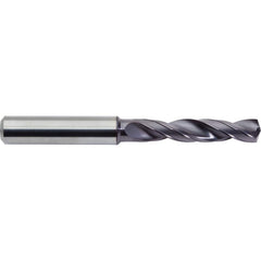 Screw Machine Length Drill Bit: 0.4921″ Dia, 142 °, Solid Carbide ALtima Plus Finish, Right Hand Cut, Helical Flute, Straight-Cylindrical Shank