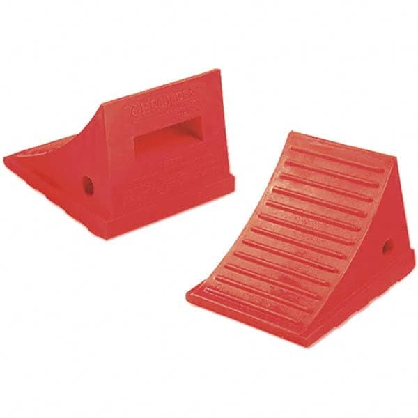 Checkers - 1 2-Piece 7-1/2" Wide x 6-1/2" High x 8-1/4" Deep Polyurethane Wheel Chock - Exact Industrial Supply