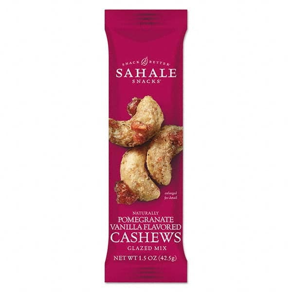 Sahale Snacks - Snacks, Cookies, Candy & Gum Breakroom Accessory Type: Nuts Breakroom Accessory Description: Glazed Mixes, Cashew Pom Vanilla, 1.5 oz, 18/Carton - Exact Industrial Supply