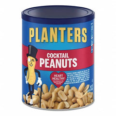 Planters - Snacks, Cookies, Candy & Gum Breakroom Accessory Type: Nuts Breakroom Accessory Description: Cocktail Peanuts, 16 oz Can - Exact Industrial Supply