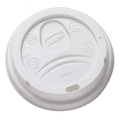 Dixie - Sip-Through Dome Hot Drink Lids for 10 oz Cups, White, 100/Pack, 1000/Carton - Exact Industrial Supply