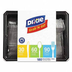 Dixie - Heavyweight Polystyrene Cutlery, Clear, Knives/Spoons/Forks, 180/Pack, 10Pk/Ctn - Exact Industrial Supply