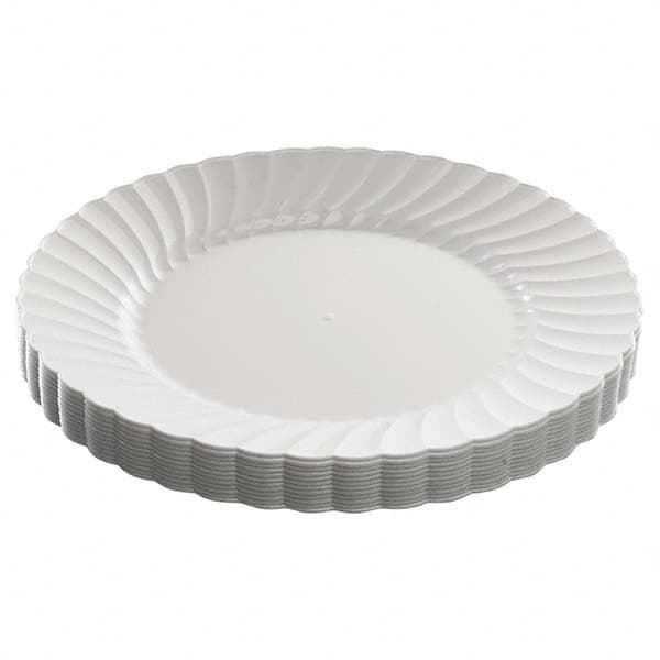 WNA - Classicware Plastic Dinnerware, Plates, Plastic, White, 9in, 12/Bag, 15/Carton - Exact Industrial Supply