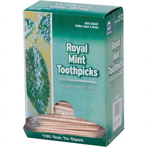 Royal Paper - Toiletries Type: Wood Toothpicks Container Type: Box - Exact Industrial Supply