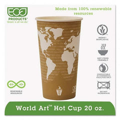 ECO PRODUCTS - World Art Renewable Compostable Hot Cups, 20 oz, 50/PK, 20 PK/CT - Exact Industrial Supply