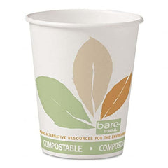 DART - Bare by Solo Eco-Forward PLA Paper Hot Cups, 10 oz, Leaf Design, 50/Bag, 20 Bags/Ct - Exact Industrial Supply