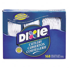 Dixie - Combo Pack, Tray/Plastic Utensils, 56 Forks, 56 Knives, 56 Spoons, 6 Packs - Exact Industrial Supply