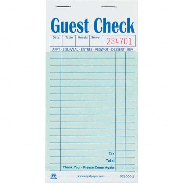 Royal Paper - Note Pads, Writing Pads & Notebooks Writing Pads & Notebook Type: Guest Book Size: 3-1/2 x 6-45/64 - Exact Industrial Supply