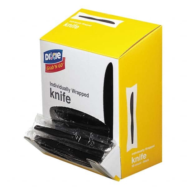 Dixie - Grab\x92N Go Wrapped Cutlery, Knives, Black, 90/Box, 6 Box/Carton - Exact Industrial Supply