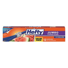 Hefty - Reclosable Food & Sandwich Bags Volume Capacity: 2.5 Gal. Width (Inch): 14-3/8 - Exact Industrial Supply