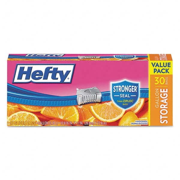 Hefty - Reclosable Food & Sandwich Bags Volume Capacity: 1 Gal. Width (Inch): 2-1/2 - Exact Industrial Supply