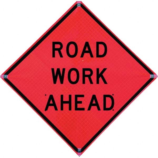 VizCon - "Men Working," 48" Wide x 48" High Vinyl Construction Roadway Sign - Exact Industrial Supply